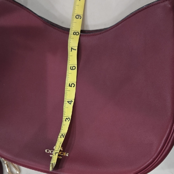 Coach Plum Leather Shoulder With Crossbody Strap Bag - Picture 6 of 9